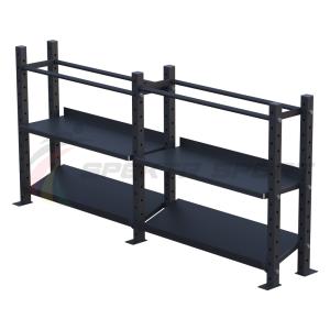 Купить Модульный стеллаж для гантелей, гирь и медболов 2580х430х1200 (2 секции) в Воронеже 