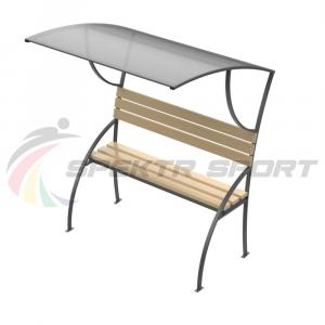 Купить Лавка парковая со спинкой и навесом в Воронеже 