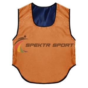 Купить Манишка футбольная двусторонняя Spektr Sport оранжево-синяя, р. 36-40 в Воронеже 