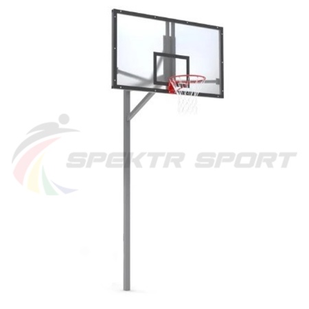 Купить Стойка баскетбольная уличная упрощенная со щитом из оргстекла, кольцом и сеткой SP D 412 в Воронеже 